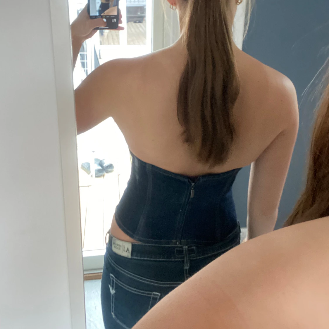 Mörkblå denimkorsett från Zara - 2