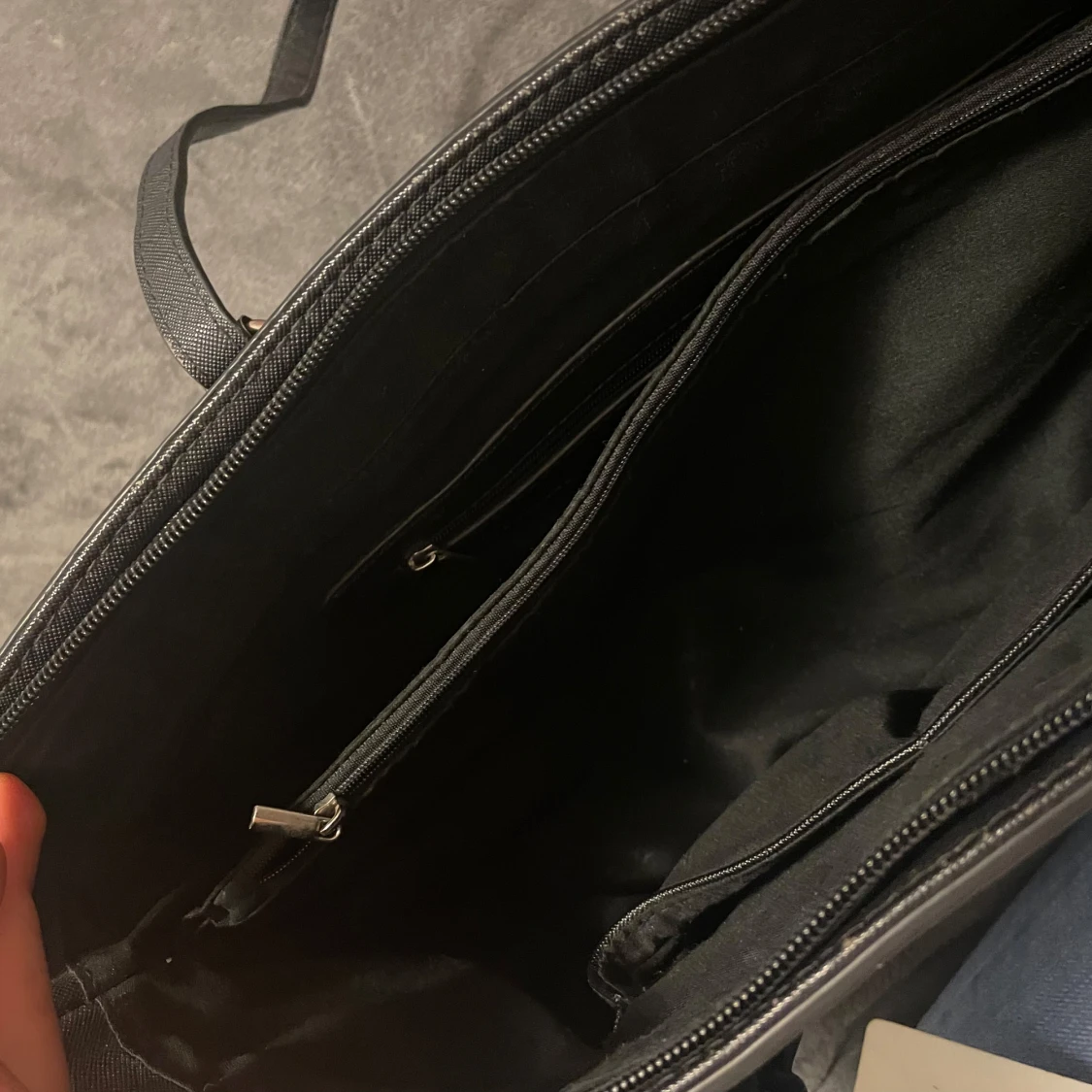 Jenny fairy väska svart läder med ficka stor - 3