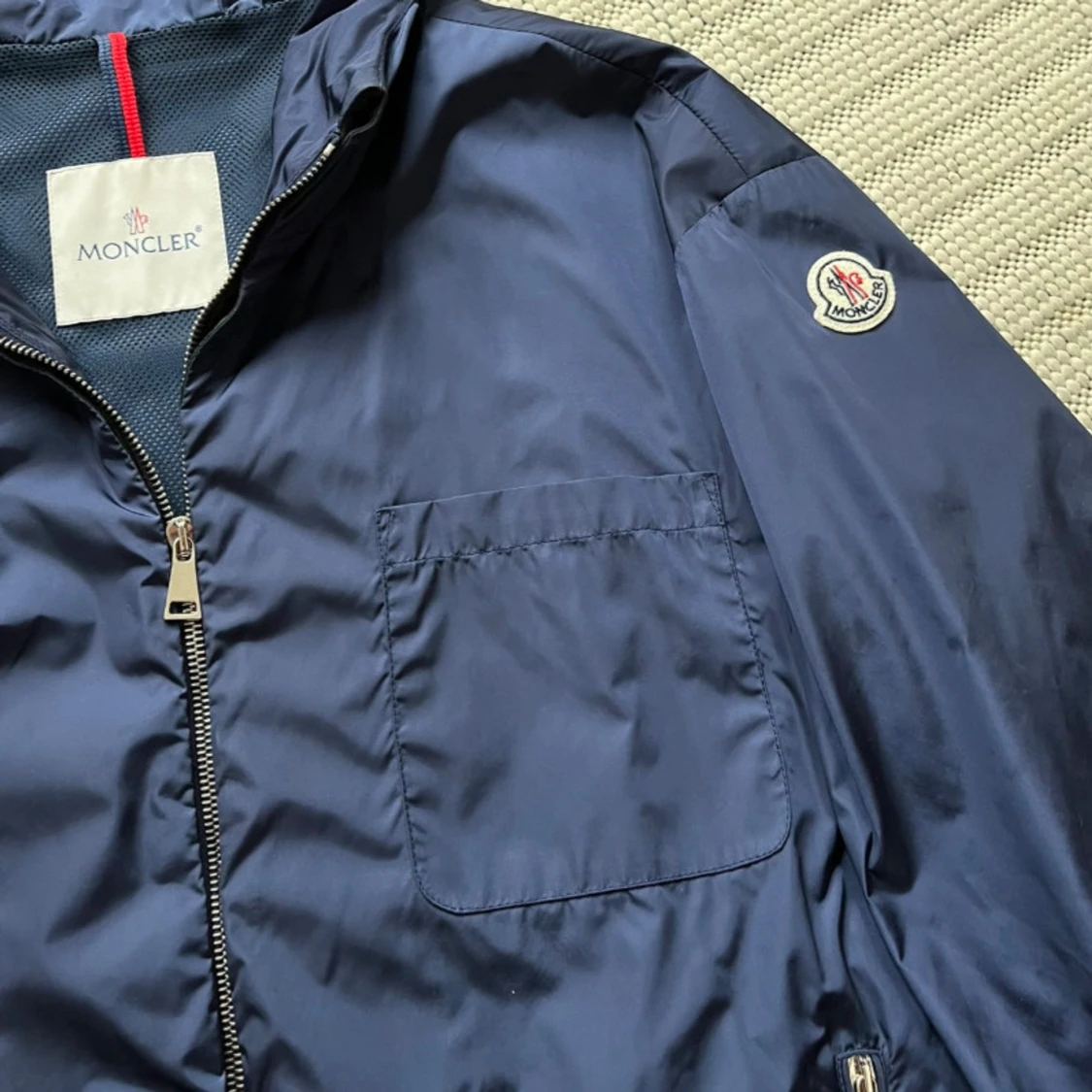 Marinblå vindjacka Moncler 100% äkta (Authenticerad) - 4