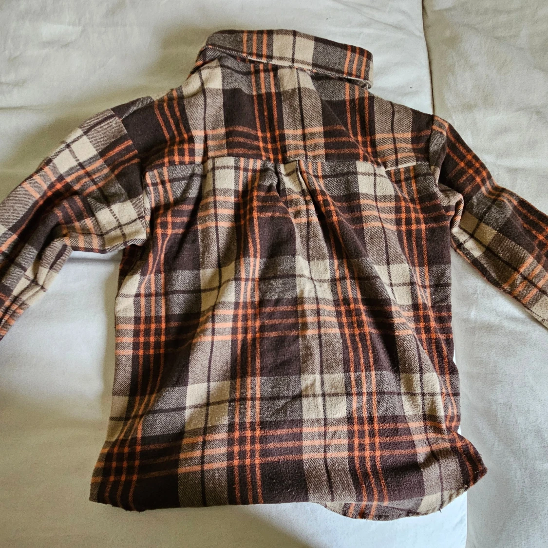 Rutig overshirt i brunt och orange - 1