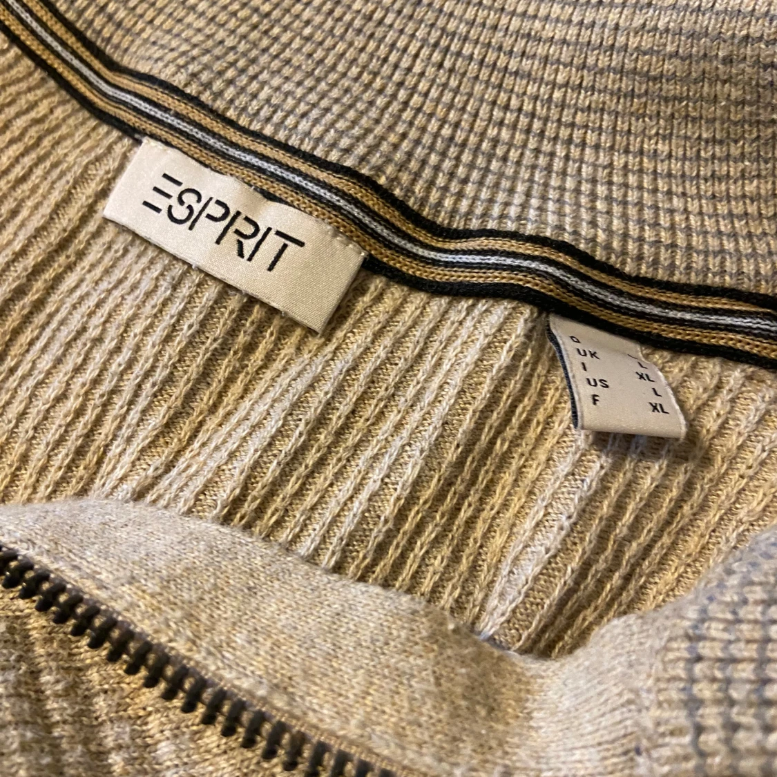 Beige stickad half zip-tröja Esprit XL - 3