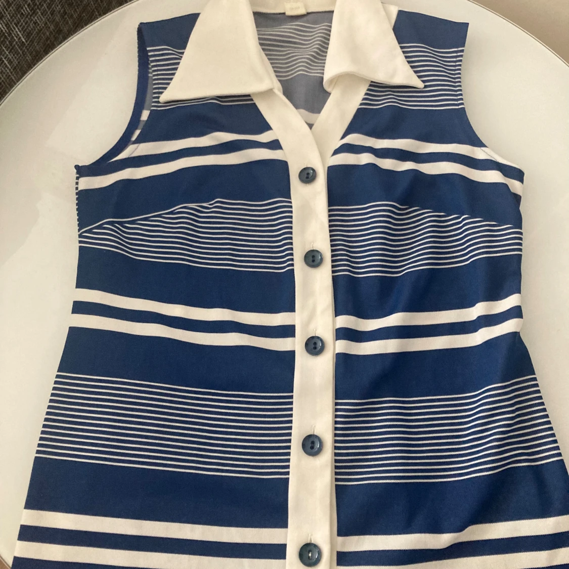 Randig blåvit linne FRI FRAKT - 1