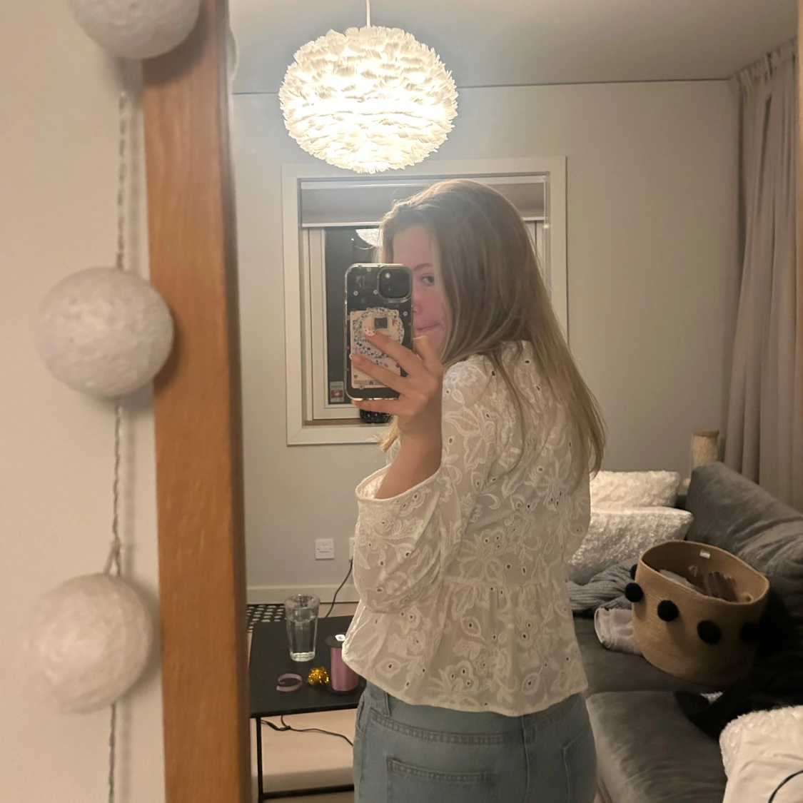 Vit spetsblus från Zara XS - 2