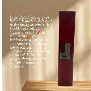 Hugo Boss Energise parfym - Modern och energisk parfym med fräscha inslag av citrus, mandarin och kryddor. Aromatiskt hjärta av salvia och koriander, avslutas med varm bas av trä och läder. Perfekt för dig som gillar en självsäker stil.