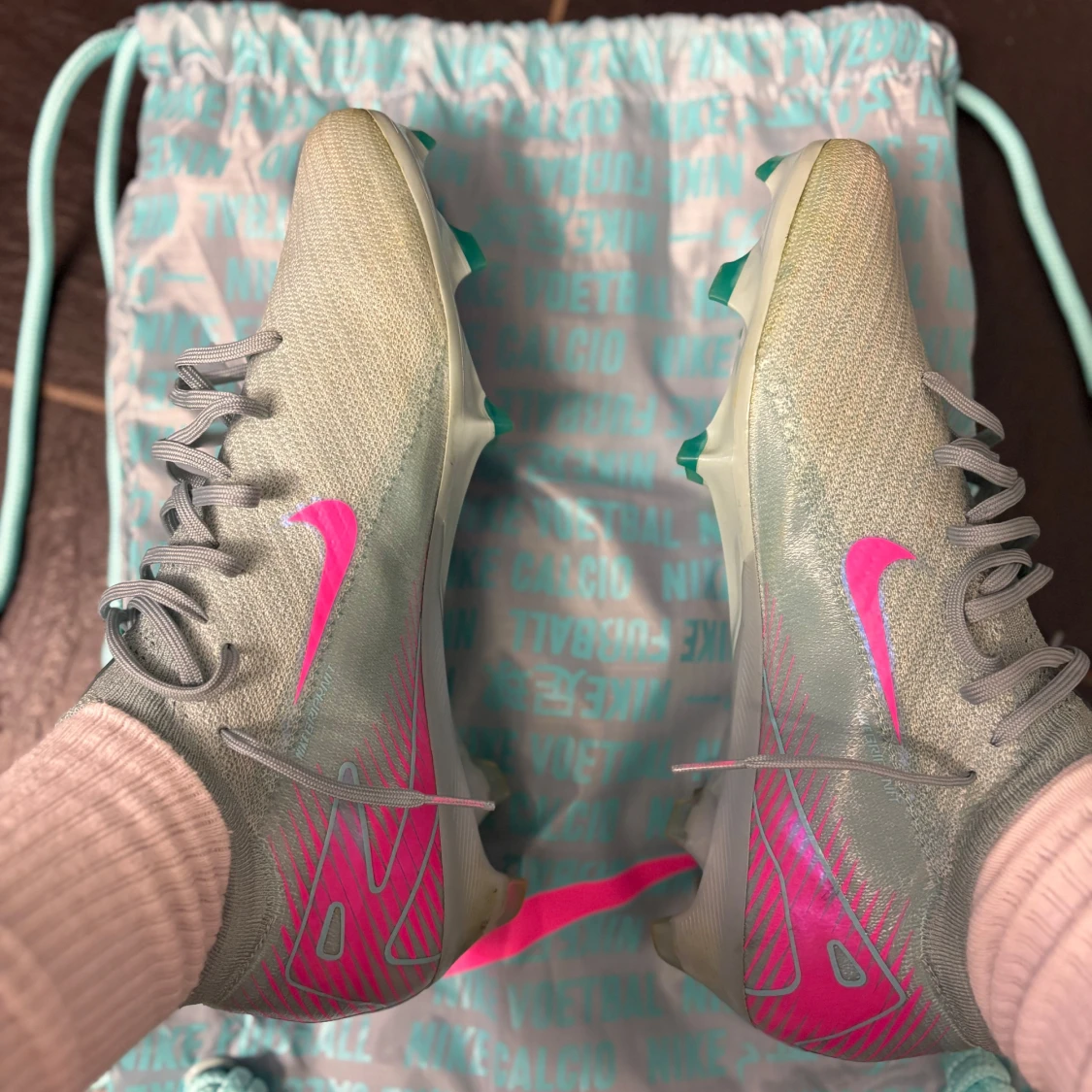 Nike fotbollsskor ljusblå/rosa - 3