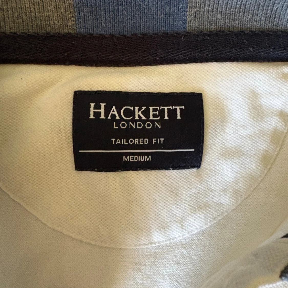 Vit långärmad pikétröja Hackett - 1