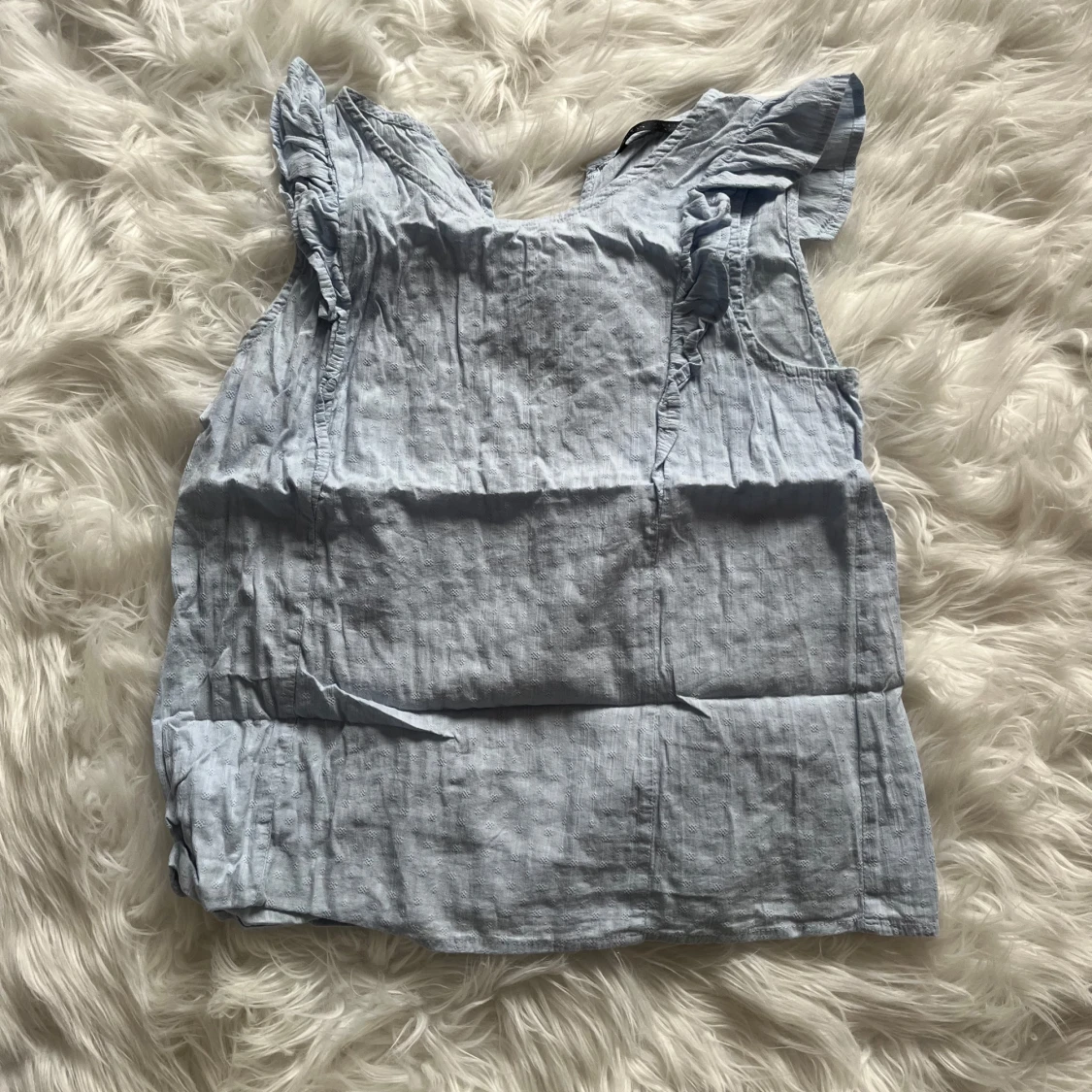 Ljusblå volangblus från SHEIN