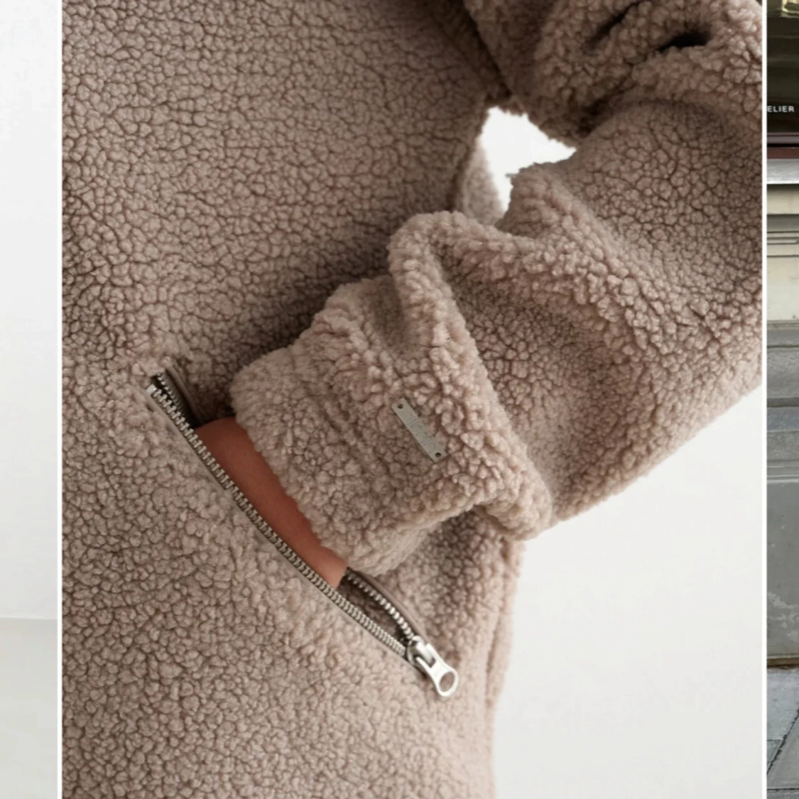 Beige teddyjacka  - 2