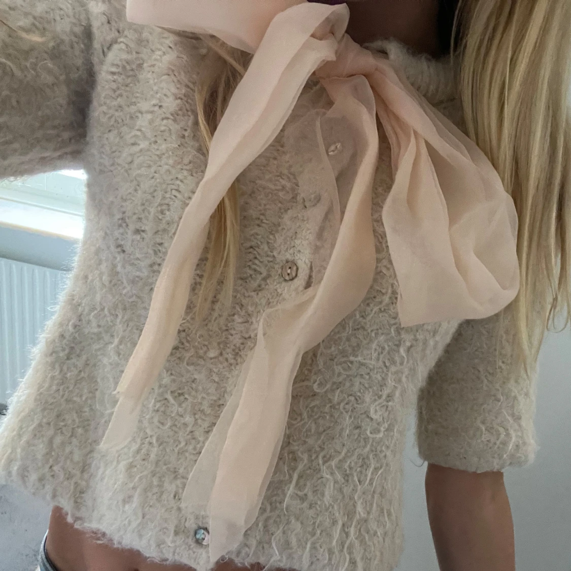 Super söt stickad blus med rosett från Zara💞 - 1