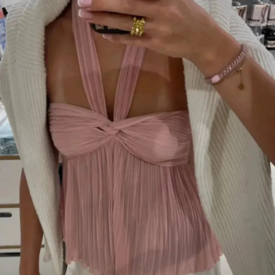 rosa halterneck topp Zara