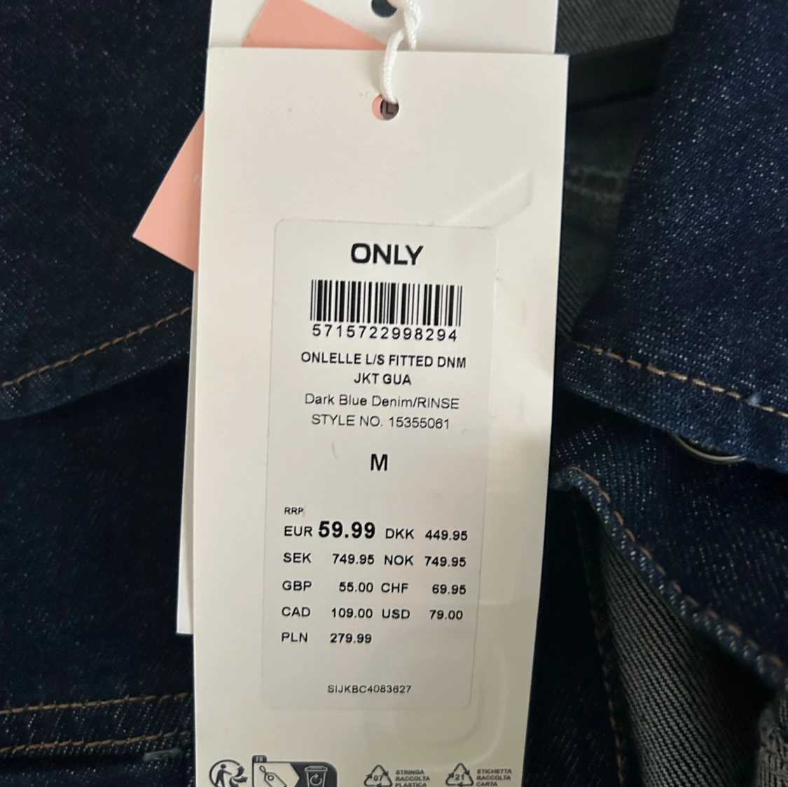 Mörkblå jeansjacka från ONLY - 4