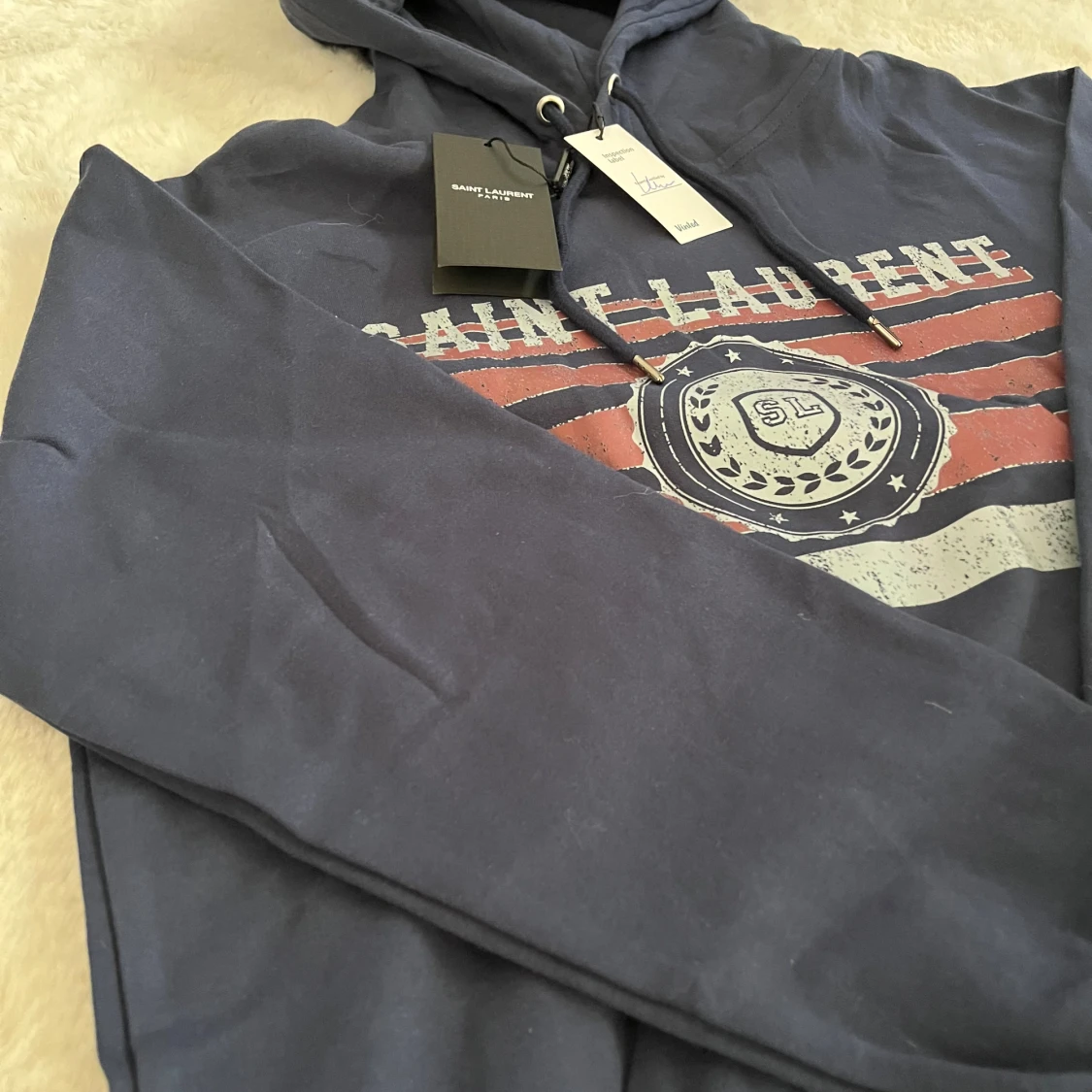 Blå Saint Laurent hoodie med tryck - 1