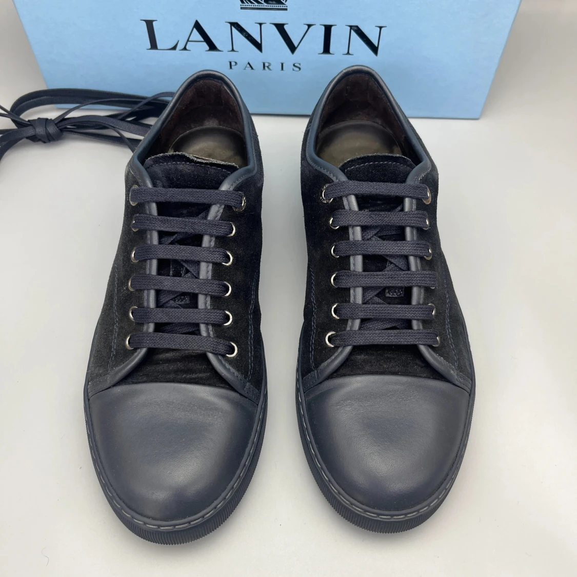 Lanvin Dbb1 Nappa Cap Toe Sneaker Navy - 1