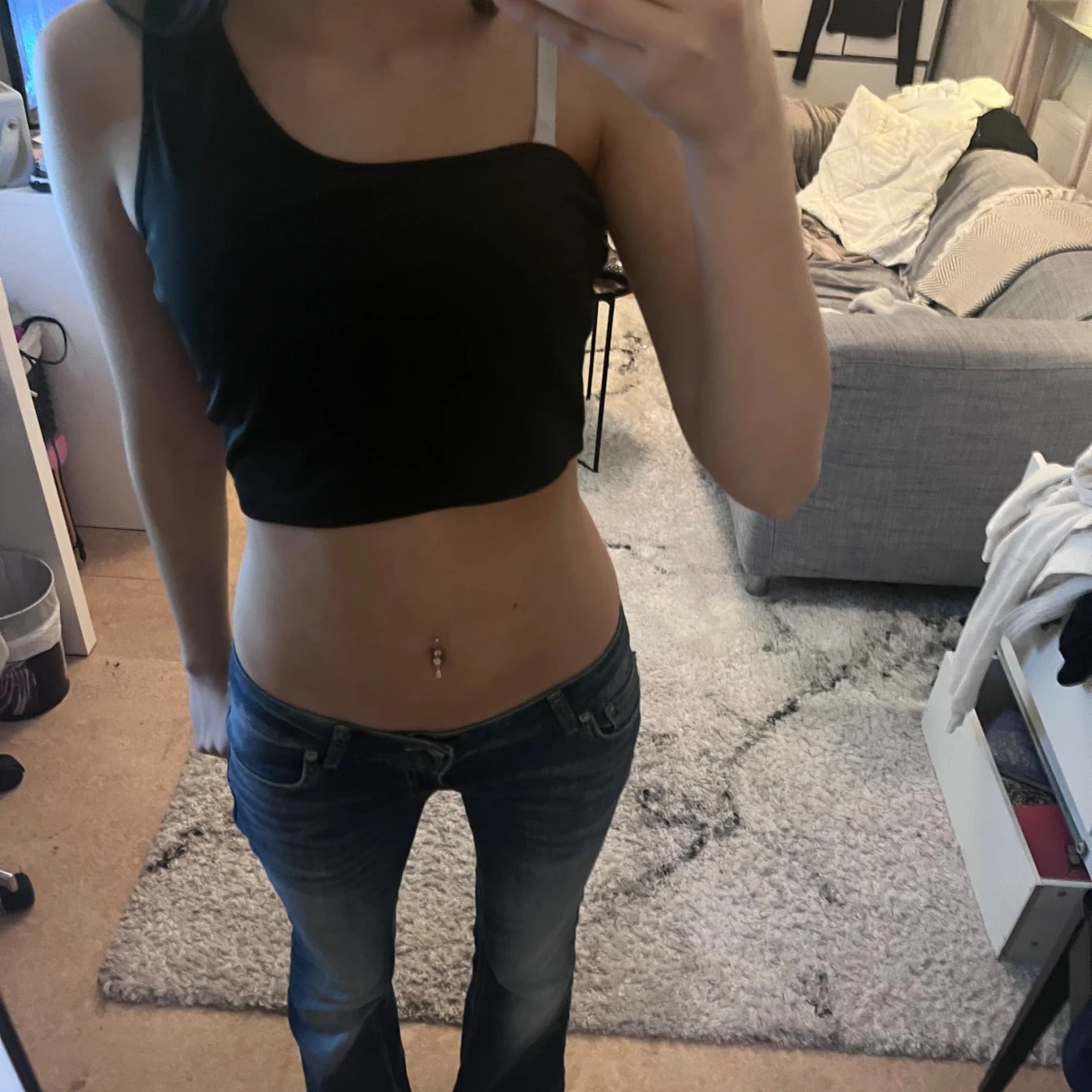 Svart croppad linnetopp - 1