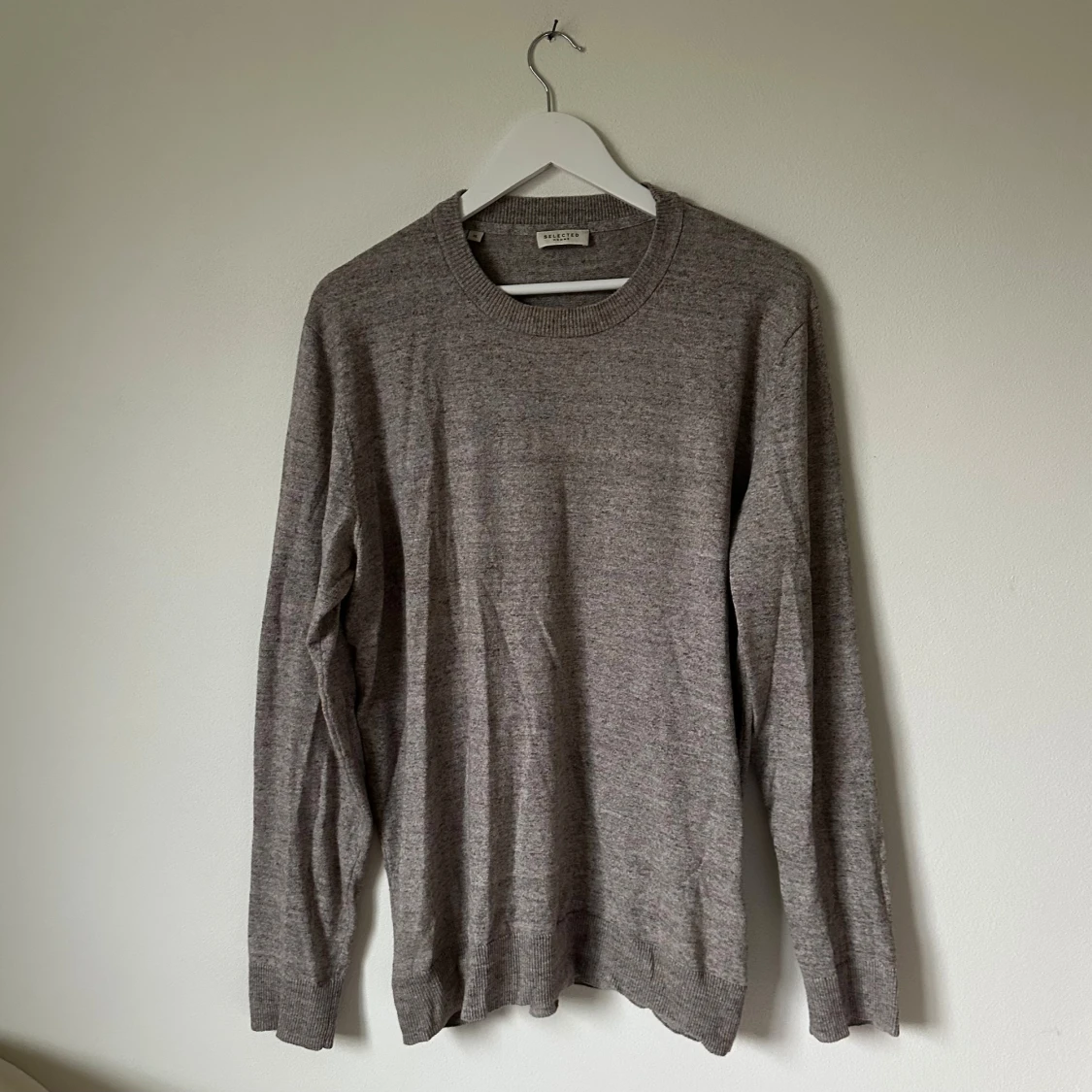 Beige stickad tröja från Selected Homme