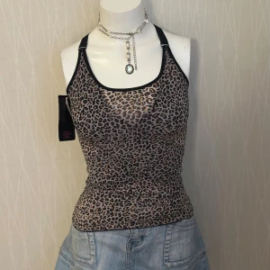 Tight stretch mesh cami top  - Leopard 