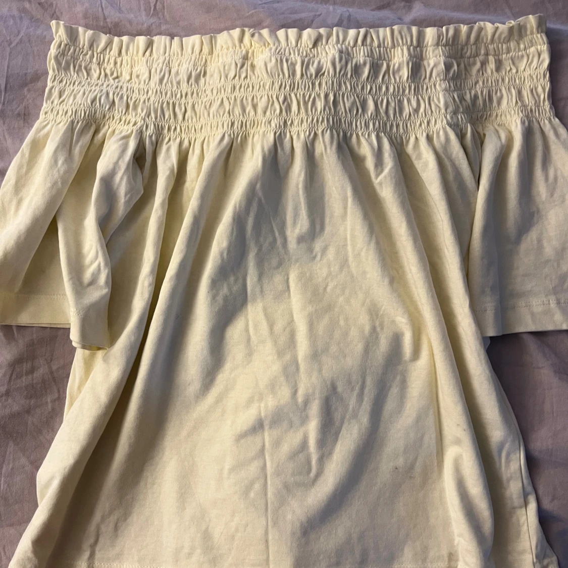 Ljusgul offshoulder topp i bomull från Hm - 2