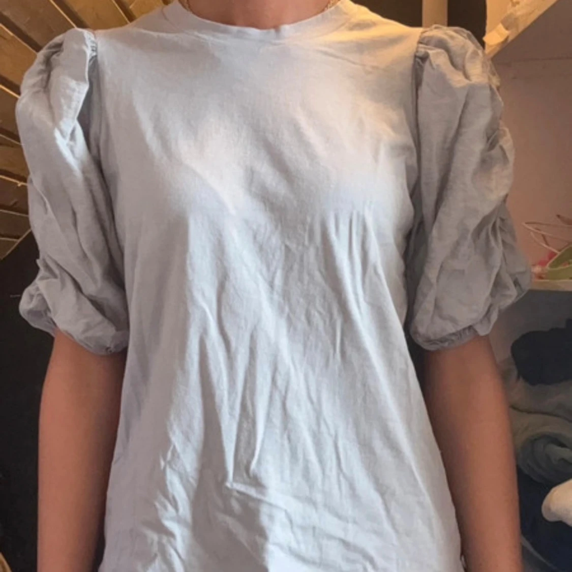 Vit och ljusgrå puffärm blus Kappahl - 2