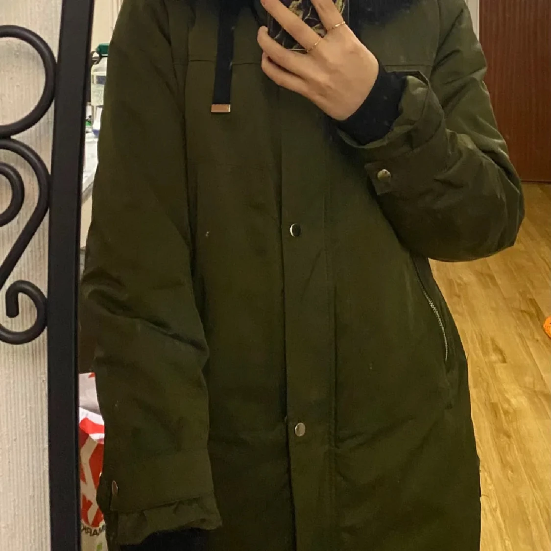 Zara,  parkajacka med svart fuskpäls - 2