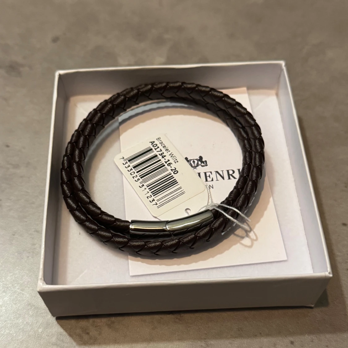 Brunt flätat armband John Henric - 1