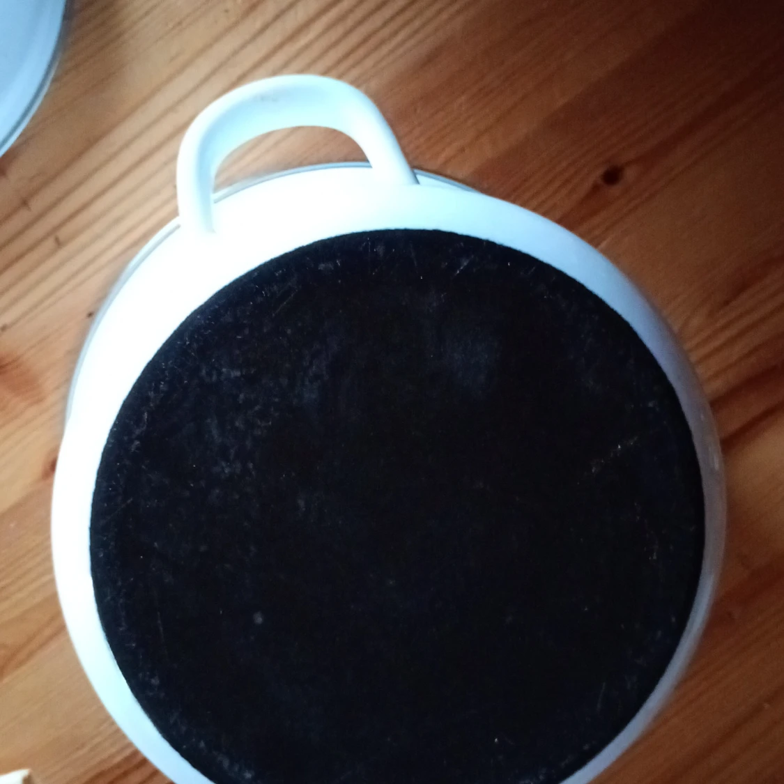 Emalj kastrull vit med lock - 1