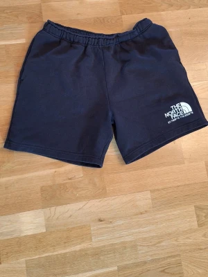 Svarta shorts från The North Face - Snygga svarta shorts från The North Face med vit logga och koordinater tryckta på vänster ben. 