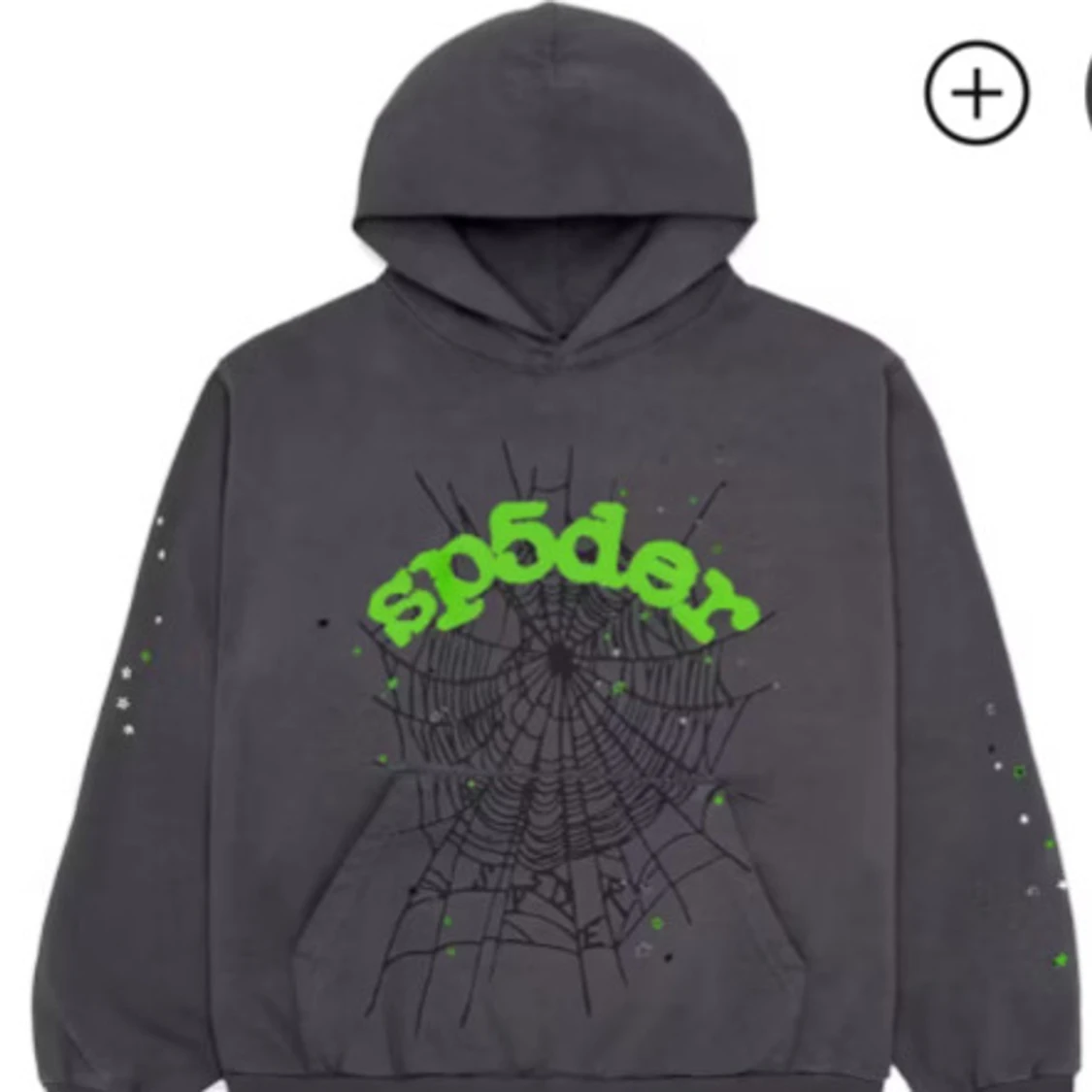 Grå och gul hoodie från Sp5der