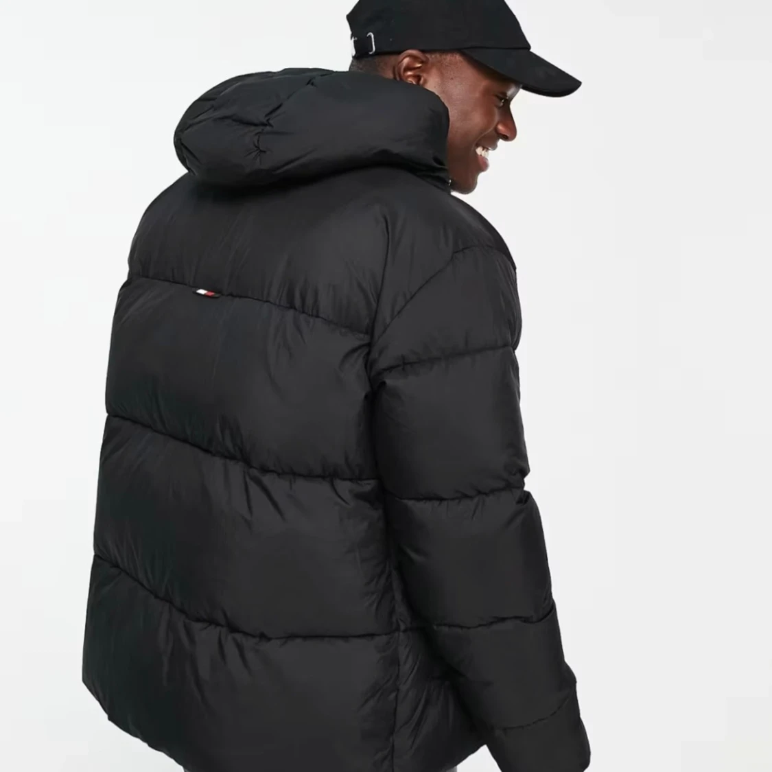 Tommy Hilfiger NY high loft hooded puffer jacket in black - 92