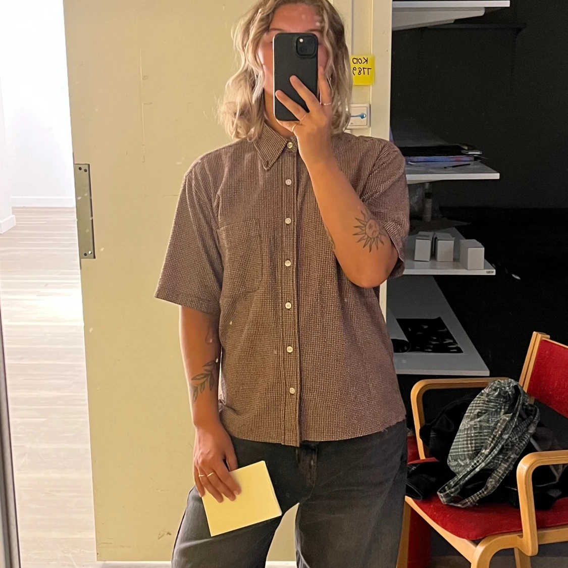 Skjorta, rutig röd HUMANA