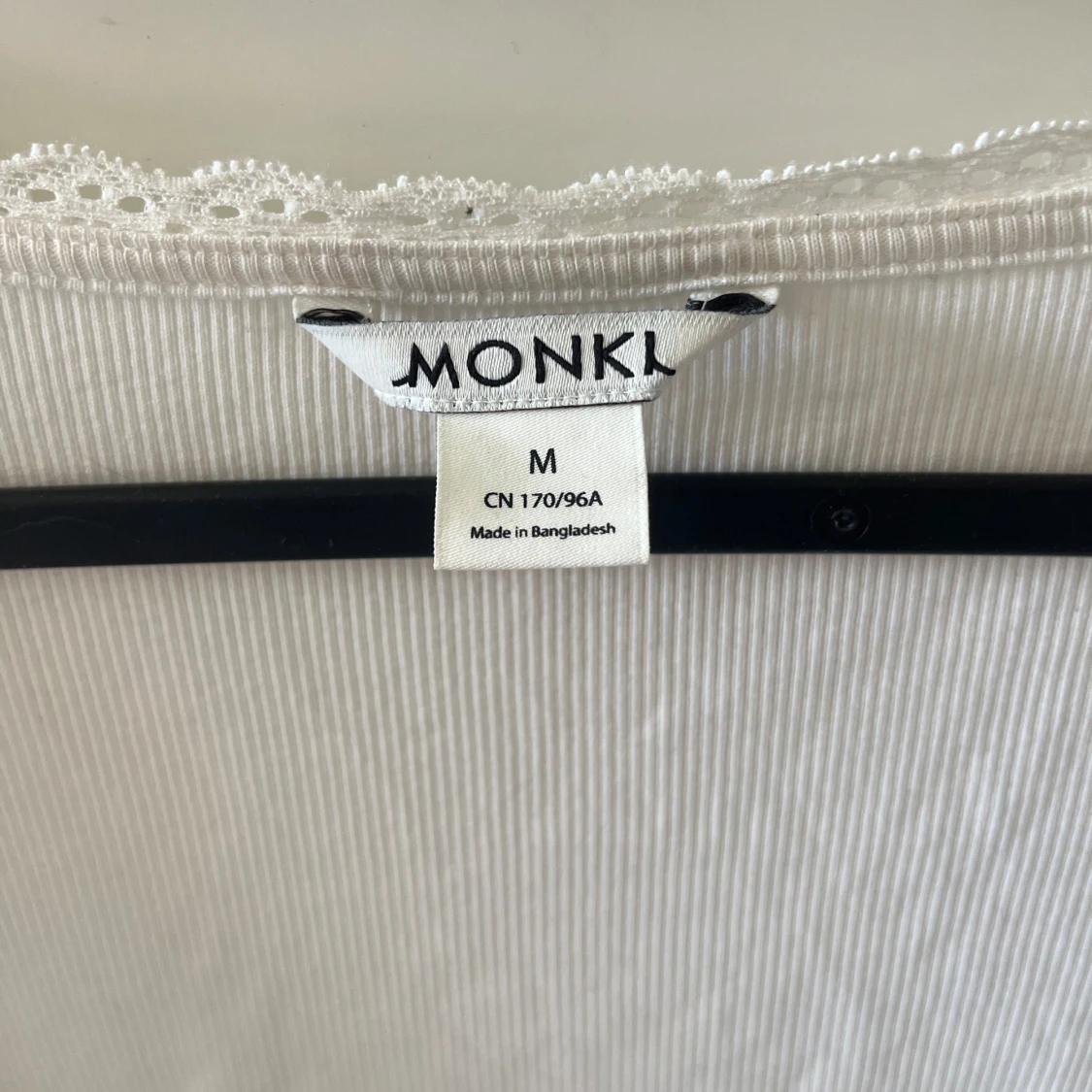 Fin vit långärmad topp - 90