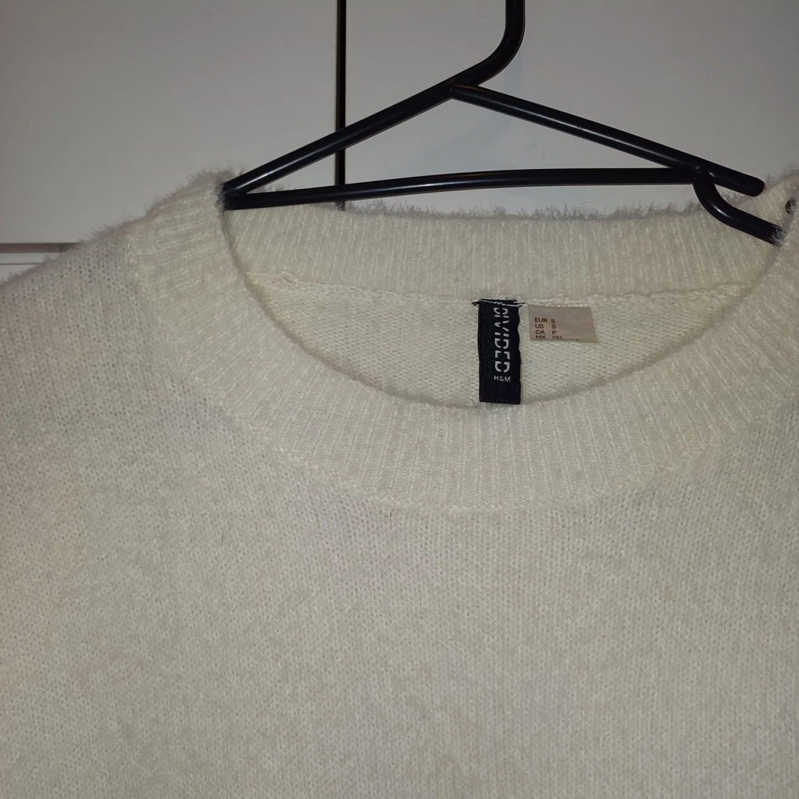 Vit mjuk stickad tröja - 90