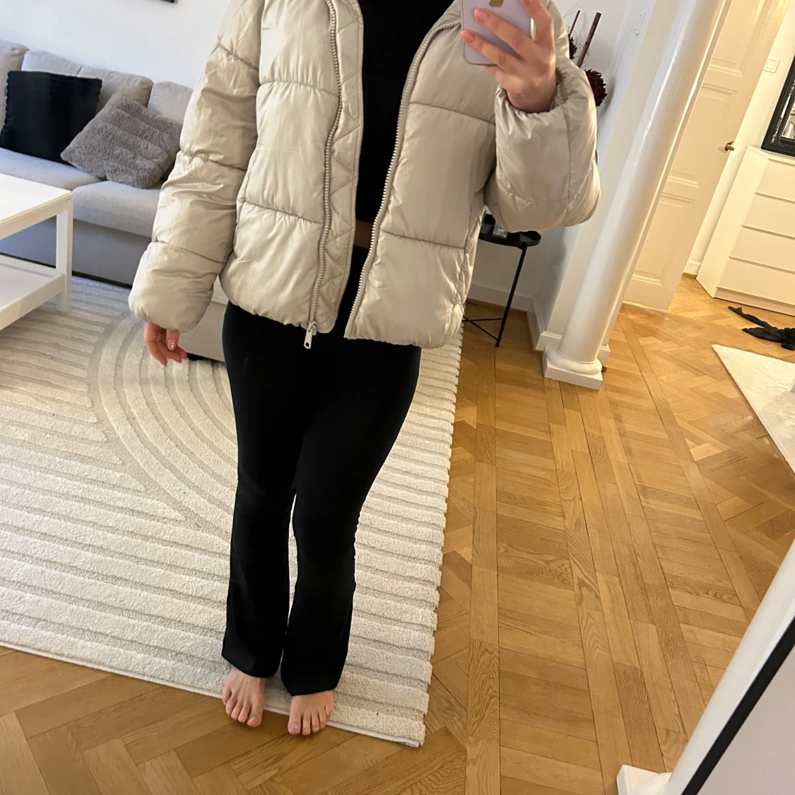 Beige pufferjacka från H&M