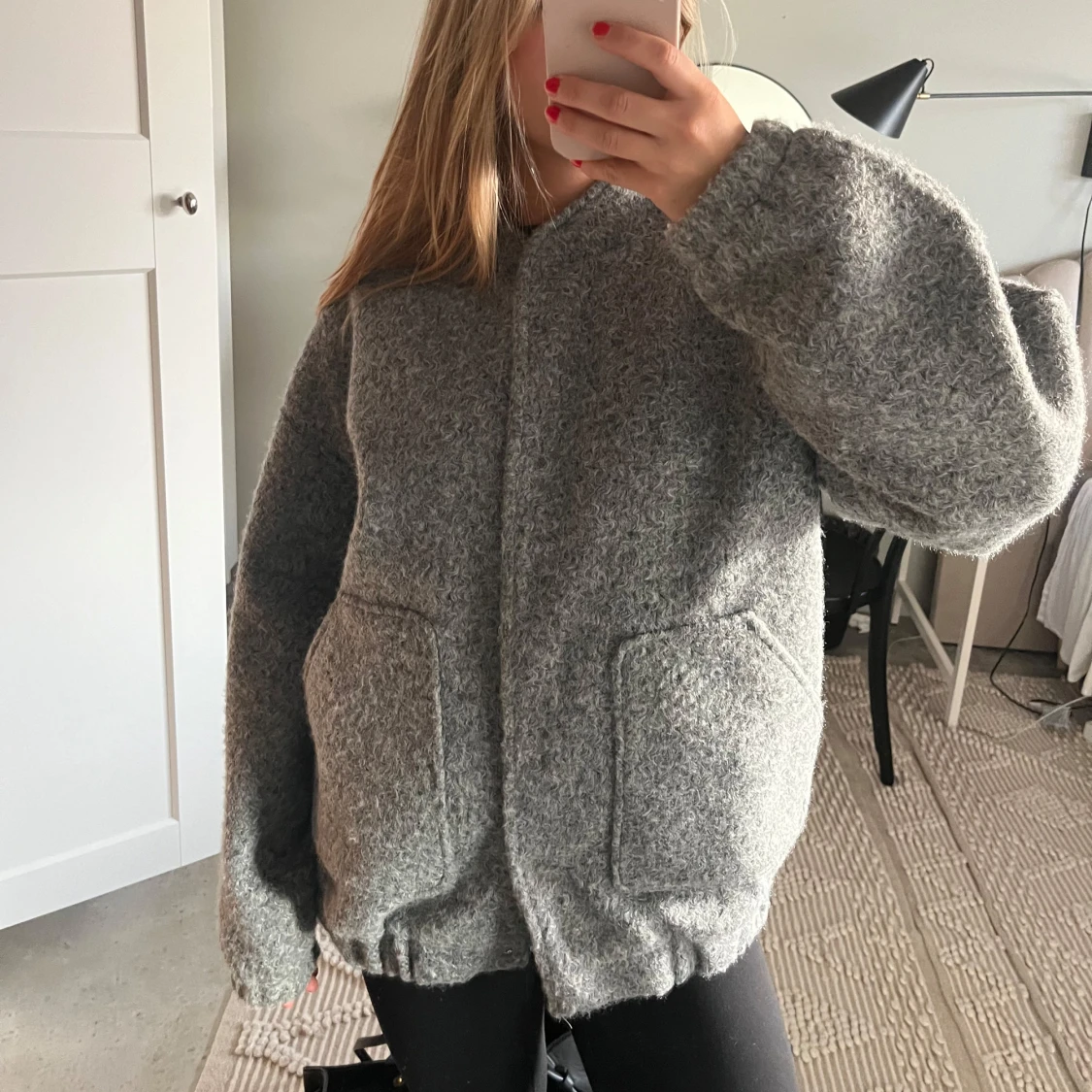 Grå bomberjacka - 90