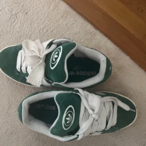 Adidas campus  - Köpte på Vinted men var tyvärr för små på mig så jag vill bli av med de. Jattebra skick kontakta mig för fler bilder kan även ingår gröna skosnören 💕