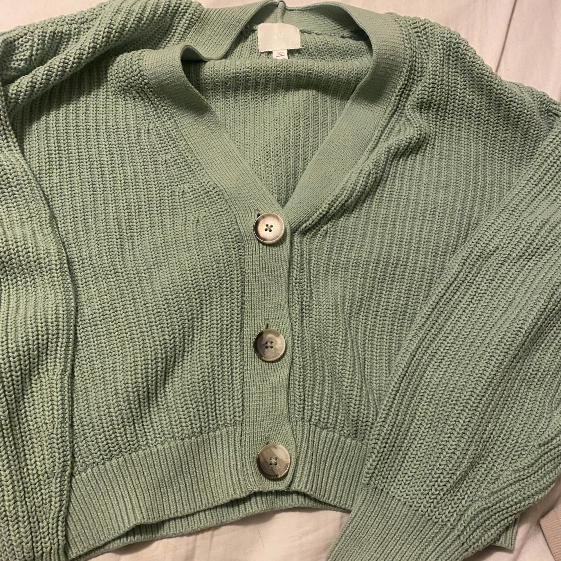 Grön stickad kofta - 92