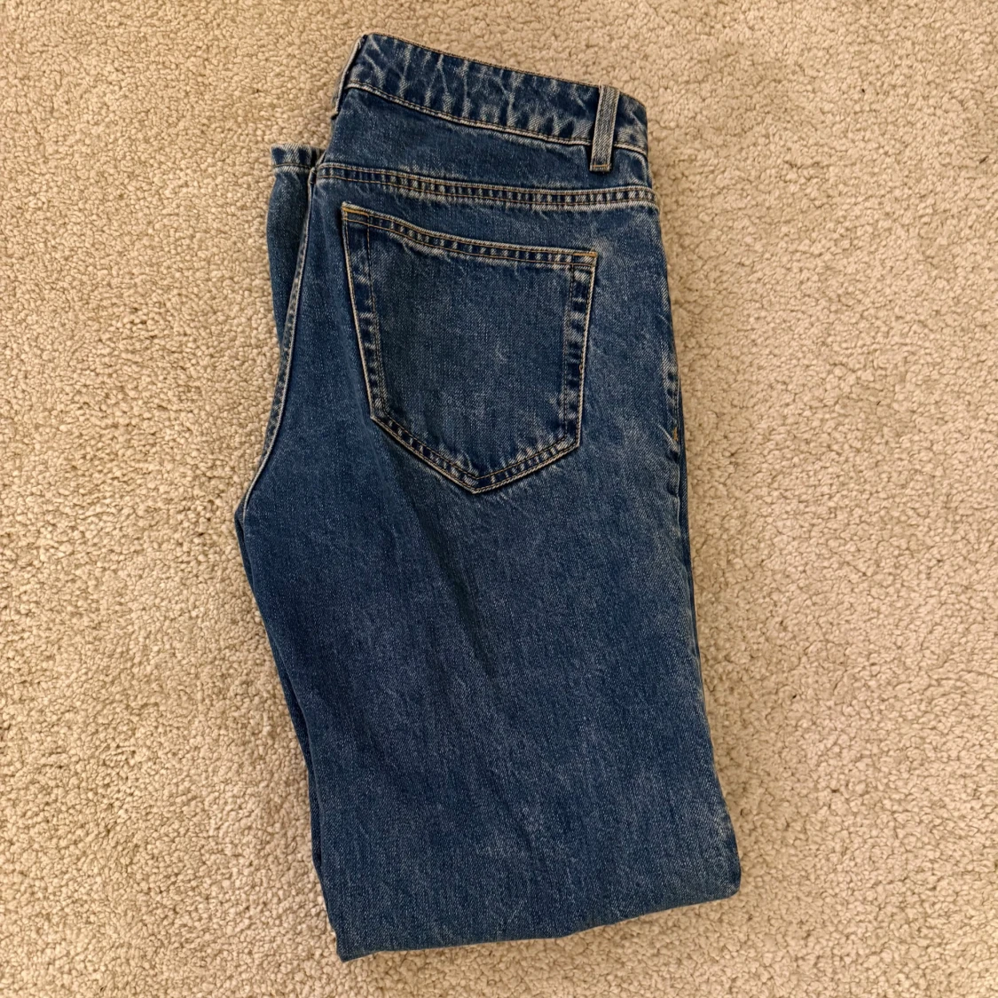 Blå raka jeans - 92