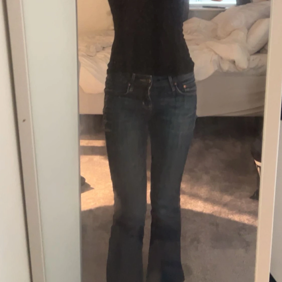 Blå bootcut jeans - 90