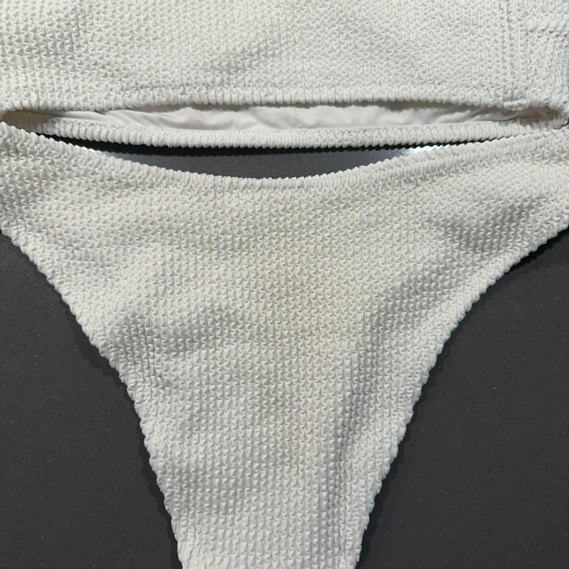 Vit ribbad bikini - 92