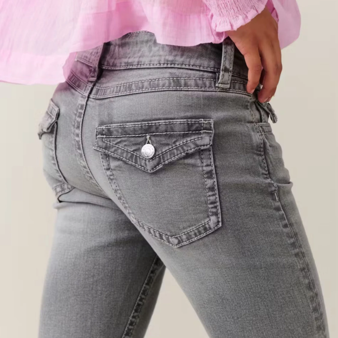 Grå bootcut jeans - 90