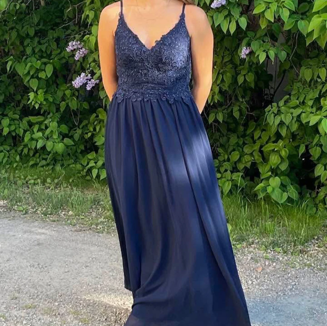 Marinblå balklänning - 2