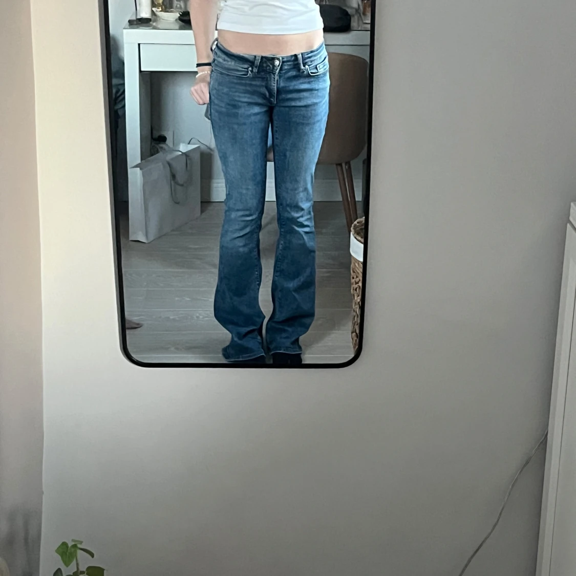 Blå bootcut jeans - 2