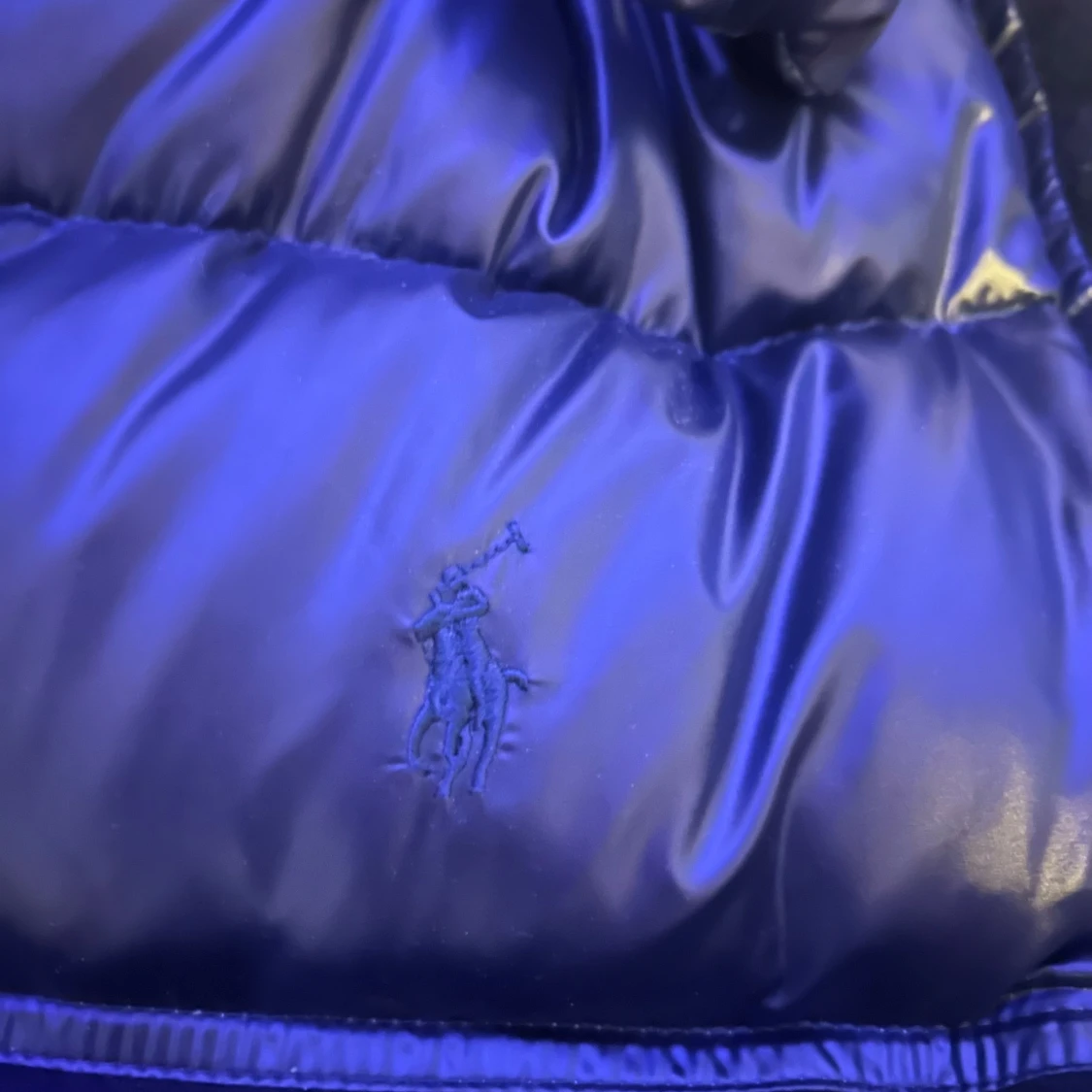 Navy blue dunjacka med huva - 92