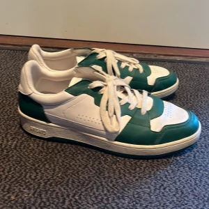 Grönvita sneakers från Axel Arigato - Säljer ett par snygga sneakers från Axel Arigato i grönt och vitt. De har en klassisk design med snörning och är i bra skick. Perfekta för både vardag och festliga tillfällen. Storlek 43.