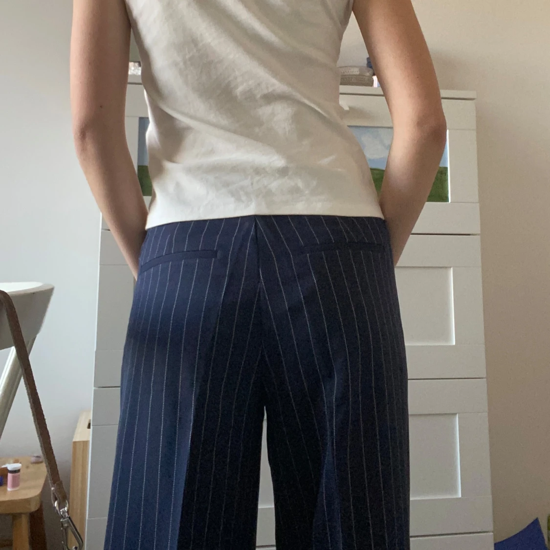 marinblåa konstymbyxor från h&m - 91