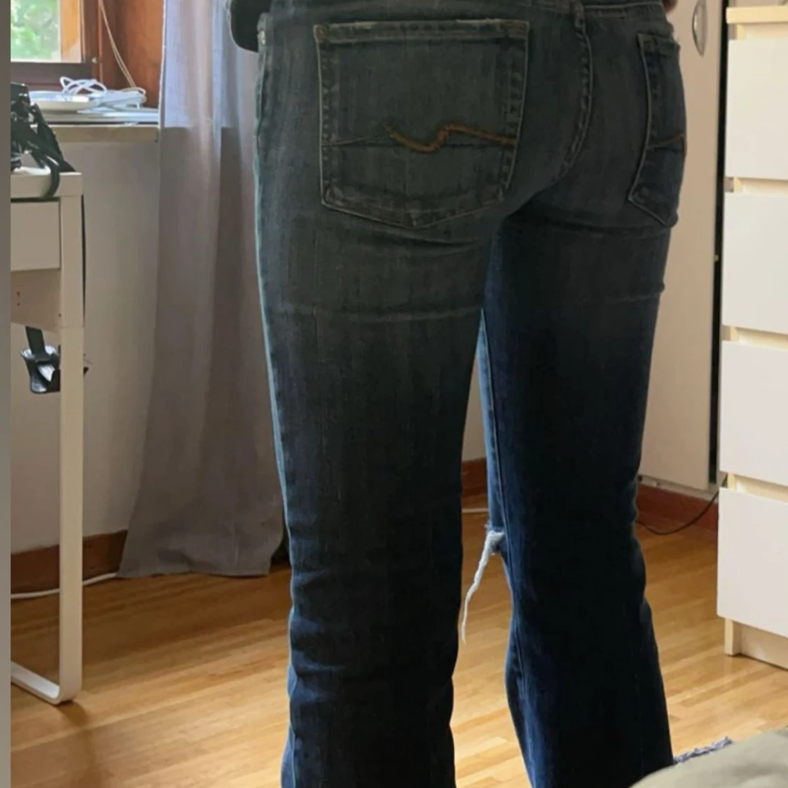 Blå bootcut jeans - 90