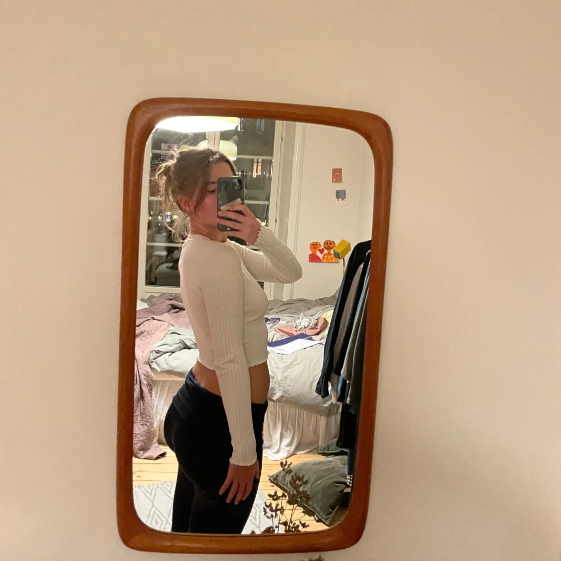 Vit långärmad topp - 90