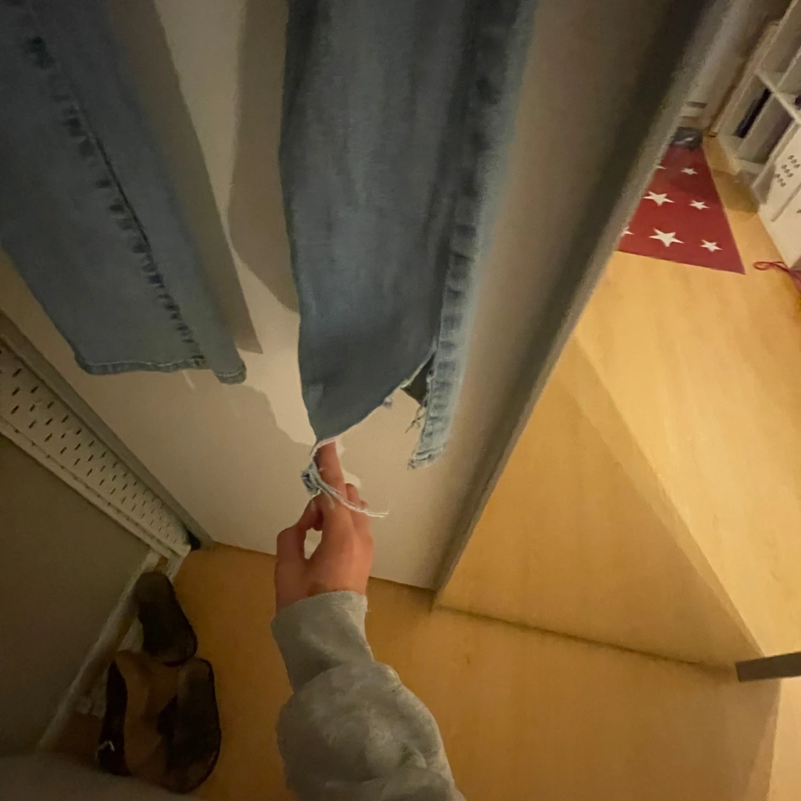 Ljusblå bootcut jeans - 91