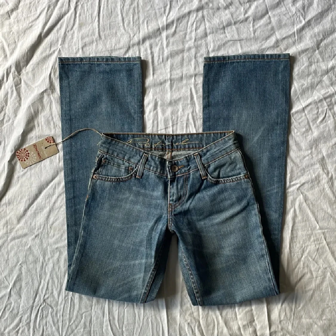 Blå jeans med bootcut - 92