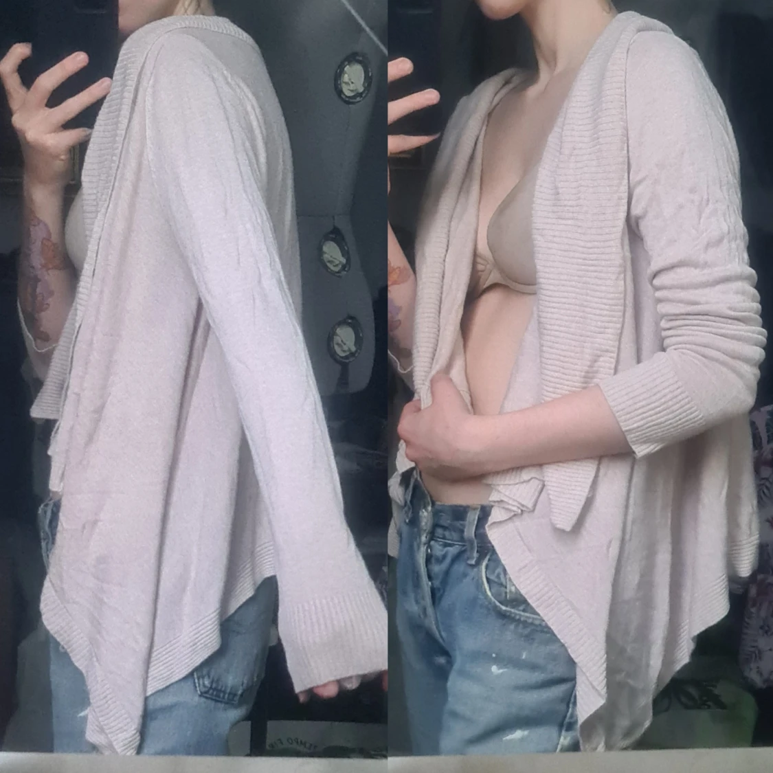 Kofta vit/rosa/grå/beige S-L