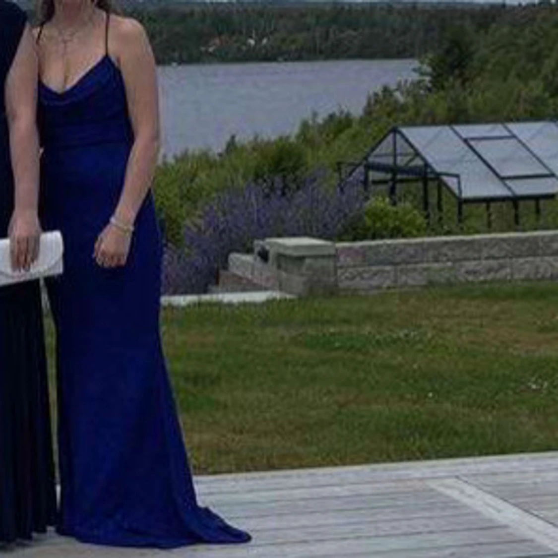 Blå glittrande långklänning - 2